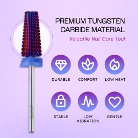 PANA Nail Carbide 5 in 1 Bit - Two Way Rotate use for Both Left and Right Handed - Fast remove Acrylic or Hard Gel - 3/32 Shank - Manicure, Nail Art, Drill Machine (Medium - M, Purple) PANA Nail Carbide 5 in 1 Bit - Two Way Rotate use for Both Left and Right Handed - Fast remove Acrylic or Hard Gel - 3/32 Shank - Manicure, Nail Art, Drill Machine (Medium - M, Purple)