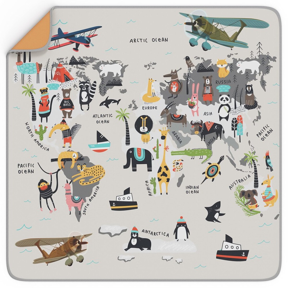 BABYBOET Splat Mat for Baby - Under High Chair Floor Mat Protects Wood, Vinyl and Carpet from Spills - Waterproof 4 Layer Baby Mat with Anti-Skid Backing Deters Bunching and Sliding (51 x 51)