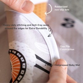 BABYBOET Splat Mat for Baby - Under High Chair Floor Mat Protects Wood, Vinyl and Carpet from Spills - Waterproof 4 Layer Baby Mat with Anti-Skid Backing Deters Bunching and Sliding (51 x 51)