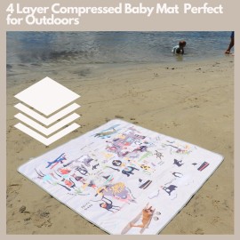 BABYBOET Splat Mat for Baby - Under High Chair Floor Mat Protects Wood, Vinyl and Carpet from Spills - Waterproof 4 Layer Baby Mat with Anti-Skid Backing Deters Bunching and Sliding (51 x 51)