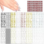 15 Large Sheets Hearts Nail Stickers for Women Girls Kids - 3D Self Adhesive Heart Nail Decals for Natural Fingernails and Acrylic Nails Heart Nail Decor for Nail Art Design DIY Nail Decoration