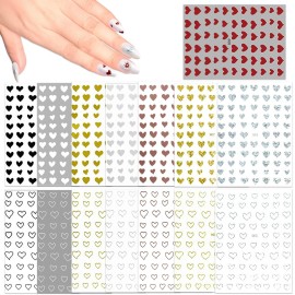 15 Large Sheets Hearts Nail Stickers for Women Girls Kids - 3D Self Adhesive Heart Nail Decals for Natural Fingernails and Acrylic Nails Heart Nail Decor for Nail Art Design DIY Nail Decoration