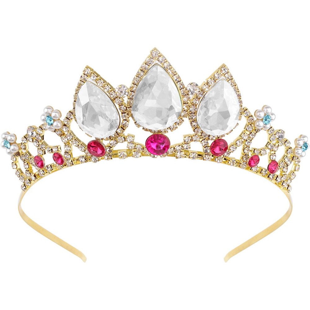 COCIDE Rapunzel Tiaras for Women Gold Crowns for Women Princess Crystal Rhinestone Hair Accessories for Girls Birthday Party Halloween Christmas Decoration
