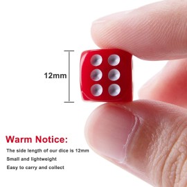 AUSTOR 100 Pieces Dices 12mm Game Dice Set 6 Sided Round Corner Dices for Tenzi, Farkle, Yahtzee, Bunco or Teaching Math