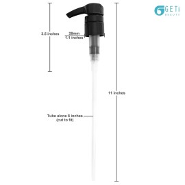 33.8 oz. Universal Shampoo and Conditioner Pump Dispenser I Fits Salon Brands Liter Size Bottles with 1-inch Diameter Opening I Fits Most I Black 2-Pack I by Geti Beauty