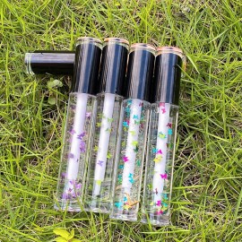 Lip Gloss Brush Wand Tubes Empty, 12 Pack 5ml Lip Gloss Containers with Wand, 12 Black Lip Gloss Tubes with Rubber Stoppers for DIY Lip Gloss Balm (Black)