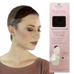 MILANO COLLECTION Glueless Top Grip for Hair Topper & Wiglets, Adjustable Translucent Strap with Side Openings, Top Headband for Your Wig or Topper, Includes Clips, Brown, Large