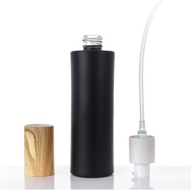 SYBL 2 Pcs 60ml 2oz Glass Leak Proof Travel Bottles for Toiletries Travel Containers Cosmetic Cream Pump Bottle Lotion Dispenser Bottles for Lotion Foundation Essential Oil(Matte Black)