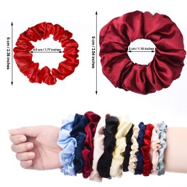 24 Pieces Satin Hair Scrunchies Silk Elastic Hair Bands Skinny Hair Ties Ropes Ponytail Holder for Women Girls Hair Accessories Decorations (Elegant Colors, Plain Pattern) 24 Pieces Satin Hair Scrunchies Silk Elastic Hair Bands Skinny Hair Ties Ropes Ponytail Holder for Women Girls Hair Accessories Decorations (Elegant Colors, Plain Pattern)