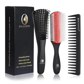 O BRUSHZOO Detangler Hair Brush for Curly Hair, Curly Hair Brush for Natural 3/4abc Hair, Detangling Brush for Women Men Kids Styling Defining