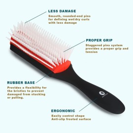 O BRUSHZOO Detangler Hair Brush for Curly Hair, Curly Hair Brush for Natural 3/4abc Hair, Detangling Brush for Women Men Kids Styling Defining