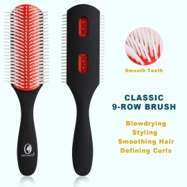 O BRUSHZOO Detangler Hair Brush for Curly Hair, Curly Hair Brush for Natural 3/4abc Hair, Detangling Brush for Women Men Kids Styling Defining