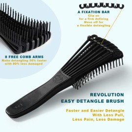 O BRUSHZOO Detangler Hair Brush for Curly Hair, Curly Hair Brush for Natural 3/4abc Hair, Detangling Brush for Women Men Kids Styling Defining