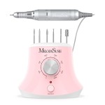 MelodySusie Electric Nail Drill with Foot Pedal, 30000RPM Professional Nail File Bits & Sanding Bands Kit for Acrylic & Gel Nails, Efile Nail Drill Set for Manicure Pedicure Polishing, Scarlet Pink