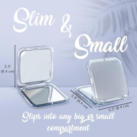 MIRRORVANA Small Compact 15X Magnifying Mirror for Travel - Handheld, Foldable & Lightweight - Mini Pocket-Sized Magnified Mirror for Purse - Square 3.3 x 3.3 MIRRORVANA Small Compact 15X Magnifying Mirror for Travel - Handheld, Foldable & Lightweight - Mini Pocket-Sized Magnified Mirror for Purse - Square 3.3 x 3.3