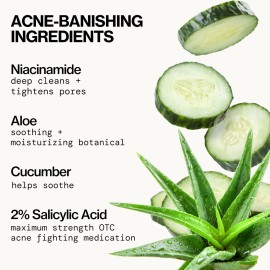 Pacifica Acne Defense Face Wash - Deep Pore Purifying Face Cleanser - w/ 2% Salicylic Acid, Pore Reducing Niacinamide & Inflammation Reducing Cucumber - for Sensitive Skin Vegan Dermatologist Tested