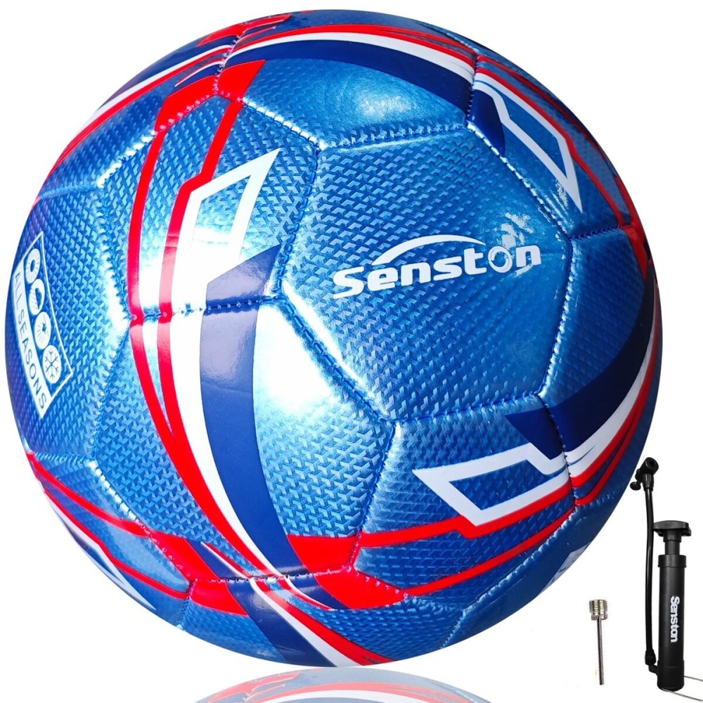 Senston Soccer Ball with Pump Size 5 - Durable Waterproof Football for Indoor/Outdoor Training, Includes Hand Pump & Needle Senston Soccer Ball with Pump Size 5 - Durable Waterproof Football for Indoor/Outdoor Training, Includes Hand Pump & Needle