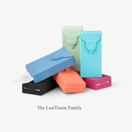 LastTissue Reusable Cotton Tissue Pack - Sustainable, Durable, Eco-Conscious, Portable & Washable Facial Tissues for Men and Women with Travel Handkerchief Storage Case