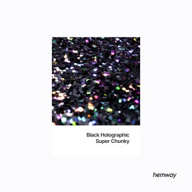 Hemway Premium Ultra Sparkle Glitter Multi Purpose Metallic Flake for Arts Crafts Nails Cosmetics Resin Festival Face Hair - Black Holographic - Super Chunky (1/8 0.125 3mm) 100g / 3.5oz Hemway Premium Ultra Sparkle Glitter Multi Purpose Metallic Flake for Arts Crafts Nails Cosmetics Resin Festival Face Hair - Black Holographic - Super Chunky (1/8 0.125 3mm) 100g / 3.5oz