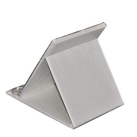 Bestbling Bling Portable Mirror Folding Travel Vanity Mirror with Desktop Standing Makeup Mirror for Cosmetics Beauty (Silver)