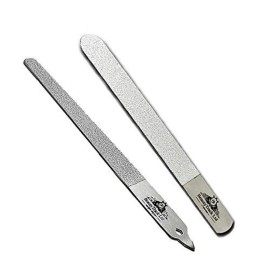 BeautyTrack 6-Inch Diamond Deb Nail File, for Manicure, Pedicure, Grooming Foot Skin, Podiatric Foot Care Instruments, Stainless Steel (Pack of 2, 2025 Stock), Pouch