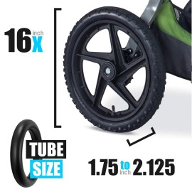 Graco Stroller Rear Tire Tube 16x1.75 for Jogging Strollers - Fits Wayfinder, Alterrain, Revolution Flex/Pro/SE, Strides, Ironman & Duallie Models - Durable Inner Tube Replacement