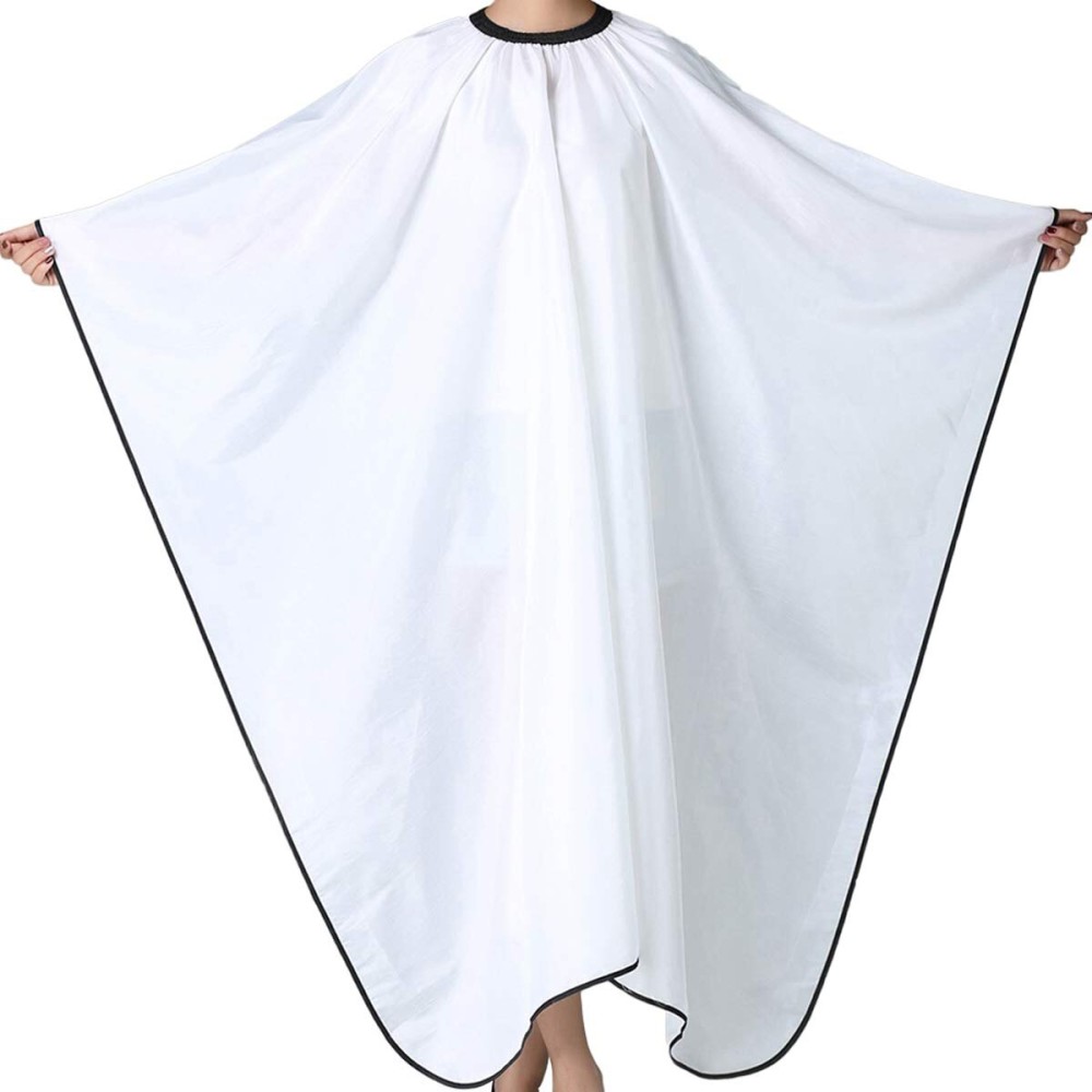 Iusmnur Barber Cape, Professional Hair Salon Cape with Adjustable Metal Clip, Shampoo Hair Cutting Cape for Barbers and Stylists - 55 x 63 inches (White) Iusmnur Barber Cape, Professional Hair Salon Cape with Adjustable Metal Clip, Shampoo Hair Cutting Cape for Barbers and Stylists - 55 x 63 inches (White)