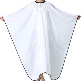 Iusmnur Barber Cape, Professional Hair Salon Cape with Adjustable Metal Clip, Shampoo Hair Cutting Cape for Barbers and Stylists - 55 x 63 inches (White)