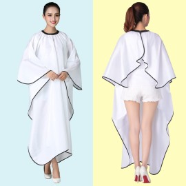 Iusmnur Barber Cape, Professional Hair Salon Cape with Adjustable Metal Clip, Shampoo Hair Cutting Cape for Barbers and Stylists - 55 x 63 inches (White) Iusmnur Barber Cape, Professional Hair Salon Cape with Adjustable Metal Clip, Shampoo Hair Cutting Cape for Barbers and Stylists - 55 x 63 inches (White)