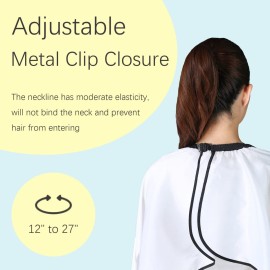 Iusmnur Barber Cape, Professional Hair Salon Cape with Adjustable Metal Clip, Shampoo Hair Cutting Cape for Barbers and Stylists - 55 x 63 inches (White) Iusmnur Barber Cape, Professional Hair Salon Cape with Adjustable Metal Clip, Shampoo Hair Cutting Cape for Barbers and Stylists - 55 x 63 inches (White)