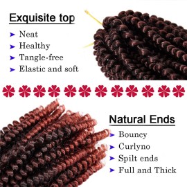 6 Packs Spring Twist Braiding Hair Spring Twists Twist Hair Synthetic Fiber Fluffy Twist Crochet Braids Low Temperature Twist Crochet Hair for Women Braiding Hair(8inch,T1B/350)