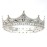 FORSEVEN King Crown for Men Crown Royal Costume Accessory Prom Tiara Baroque Vintage Crystal Pearl Bridal Wedding Tiaras Birthday Party Round Crowns (Silver)