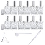 YU FENG 12pcs Glass Perfume Atomizer Spray Bottles Empty Refillable with Funnels Pipettes Dispensers for Essential Oil