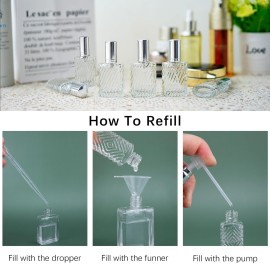 YU FENG 12pcs Glass Perfume Atomizer Spray Bottles Empty Refillable with Funnels Pipettes Dispensers for Essential Oil