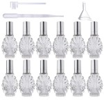 YU FENG 12pcs Empty Engraved Glass Perfume Atomizer Bottles with Funnels Pipettes Dispensers,Refillable Spray Perfume Bottles
