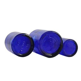 2 Pcs 60ML 2OZ Upscale Refillable Cobalt Blue Glass Lotion Pump Bottle Dispenser Toiletries Bottle Cosmetic Container Jar Pot with Lock Pump for Lotion Cream Essence Shampoo Body Wash etc