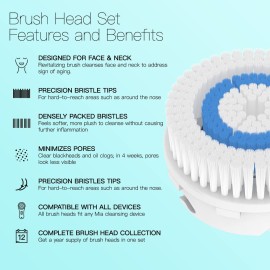 Brushmo Facial Brush Head Replacements Compatible with Clarisonic Mia 1, Mia 2, Mia Fit, Alpha Fit, Smart Profile Uplift and Alpha Fit, Deep Pore Facial 4 Pack (Deep Pore) Brushmo Facial Brush Head Replacements Compatible with Clarisonic Mia 1, Mia 2, Mia Fit, Alpha Fit, Smart Profile Uplift and Alpha Fit, Deep Pore Facial 4 Pack (Deep Pore)