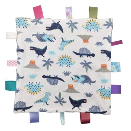 Inchant Baby Boy Tag Security Blanket Grey Small Blanket with Colorful Tags Surprise for Newborns Toddlers