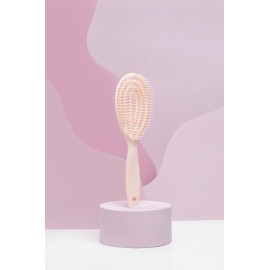 Crave Naturals FLEX DMC Detangling Brush for Natural Textured Hair - Flexible Hair Brush Detangler for Curly, Frizzy, Thick Hair - ROUND (Plastic)