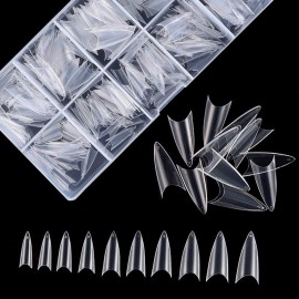 Beuniar Stiletto Nail Tips 500Pcs Short Sharp Ending False Acrylic Nails Tip Half Cover 10 Sizes with Box for Nail Salons Home DIY (Clear) Beuniar Stiletto Nail Tips 500Pcs Short Sharp Ending False Acrylic Nails Tip Half Cover 10 Sizes with Box for Nail Salons Home DIY (Clear)