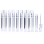 AJLTPA 10 Pieces Square Lip Gloss Tubes with Wand, 3ml Transparent Empty Lip Gloss Containers, Full Clear Lipgloss Balm Bottles with Rubber Inserts for DIY Lip Gloss, Lip Balm (Square Crystal)