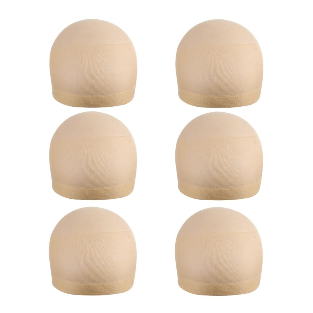 YANTAISIYU 6 Pieces Stocking Wig Caps for Lace Front Wigs Nylon Mesh Wig Cap for Women (Beige)