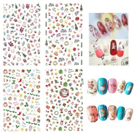 1000 Patterns Christmas nail art sticker decals, Kalolary Self-Adhesive Nail Stickers Santa Claus Snowflake Snowman Christmas Bell Tree Stick Elk for Christams Nail Decoration Gift(12 Sheets) 1000 Patterns Christmas nail art sticker decals, Kalolary Self-Adhesive Nail Stickers Santa Claus Snowflake Snowman Christmas Bell Tree Stick Elk for Christams Nail Decoration Gift(12 Sheets)