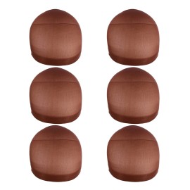 YANTAISIYU 6 Pieces Stocking Wig Caps for Lace Front Wigs Nylon Mesh Wig Cap for Women (Dark Brown)