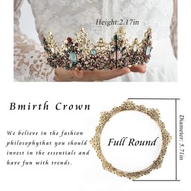 Bmirth Baroque Wedding Crown Colorful Rhinestone Bridal Crowns and Tiaras Crystal Bride Crown Prom Costume Party Hair Accessories for Women and Girls Bmirth Baroque Wedding Crown Colorful Rhinestone Bridal Crowns and Tiaras Crystal Bride Crown Prom Costume Party Hair Accessories for Women and Girls