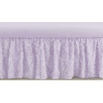 Sweet Jojo Designs Purple Floral Rose Girl Baby Nursery Crib Bed Skirt Dust Ruffle - Solid Light Lavender Flower Luxurious Elegant Princess Vintage Boho Shabby Chic Luxury Glam High End Roses