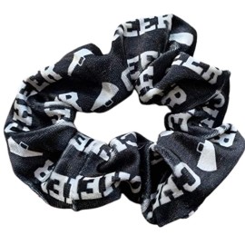Infinity Collection - Cheer Scrunchie - Black Cheer Girl Hair Accessory, Elastic for Cheerleaders & Teams - Giftable, No Crease, Premium Quality