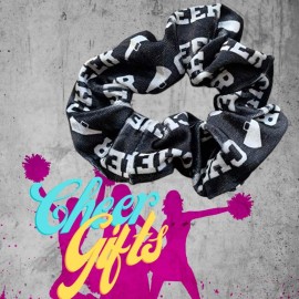 Infinity Collection - Cheer Scrunchie - Black Cheer Girl Hair Accessory, Elastic for Cheerleaders & Teams - Giftable, No Crease, Premium Quality