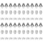 60 Pieces Halloween Nail Charms Skull Spider Nail Charms Skull 3D Spider with Rhinestones Halloween Jewelry Vintage Alloy Skeleton Hand Accessories for Women(Antique Silver)
