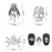 60 Pieces Halloween Nail Charms Skull Spider Nail Charms Skull 3D Spider with Rhinestones Halloween Jewelry Vintage Alloy Skeleton Hand Accessories for Women(Antique Silver)